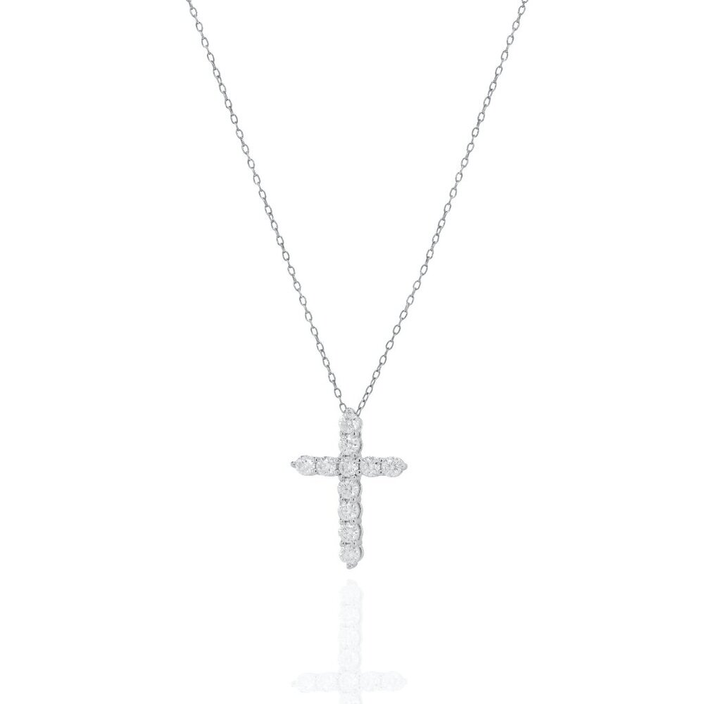 NWT Angelica Cross Necklace // Sterling Silver + 1ct Diamond
